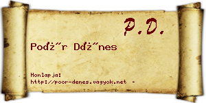 Poór Dénes névjegykártya